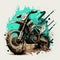 Art of an enduro motorcycle in motion