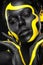 The Art Face. How to make a mixtape cover design - download high resolution picture with black and yellow body paint on
