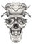 Art Fantasy Surreal Skull Tattoo.