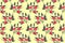 Art floral vector seamless pattern. Gray branches, leaves with red flowers