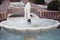 Art fountain in typical andalusian village