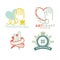 Art and handmade craft logo templates flat set.