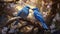 Art by hendrik hondius charming happy bluebirds in the tree, ultra hd detailed painting, digital art, Jean - Baptiste Monge style