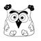 art illustration mysterious fairytale owl black ears black lines