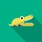 Art & IllustrationAlligator toy icon , Vector flat long shadow design. Children`s toys concept