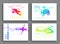 Art image set of a helicopter. Minimal cover design. Conceptual vector drawn by color lines