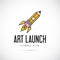 Art Launch Pencil Rocket Vector Concept Symbol