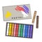 Art materials: a box with colored pastels