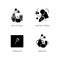 Art movements black glyph icons set on white space
