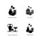 Art movements black glyph icons set on white space