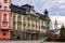 Art Nouveau buildings of town hall and bank in Krnov