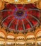 Art Nouveau decor and stained glass dome windows of the flagship Galeries Lafayette iconic French department store in Paris France