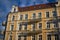 Art Nouveau facade of the building with balconies