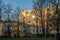 Art nouveau facades in winter light