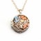 Art Nouveau Floral Locket Inspired By Rani - Organic Design With Detailed Feather Rendering