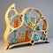 Art Nouveau Inspired 3d Shelf With Organic Vase Cases