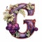 Art Nouveau-inspired Grape Letter G: Realistic And Whimsical Illustration