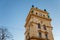 Art Nouveau Renaissance Revival prism-shaped water tower in Vinohrady in sunny winter day, forty metres high cultural landmark,