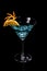 Art in orange- Martini Blue Curacao