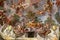 Art painting of ceiling in central hall of Villa Borghese, Rome