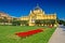 Art pavilion in colorful park, Zagreb