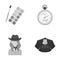 Art, rodeo and other monochrome icon in cartoon style.Maintenance, security icons in set collection.