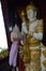 Art sculpture deity statue or carving angel figure lanna style of Wat Ming Mueang temple for thai people traveler visit respect