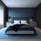 The Art of Simplicity: Contemporary Blue and Black Bedroom Interior Design