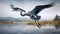 Art Of The Sky: Dynamic Digital Painting Of A Great Blue Heron