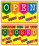 Art Store Open and Closed Sign