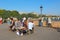 Art students on the Pont des Artes in Paris, France