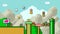 Art of Super Mario World classic video game, pixel design vector illustration