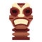 Art totem wood icon cartoon vector. Angry statue