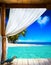 Art tropical seaside view background