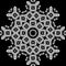 Art White Floral Seamless Symmetric Pattern On Black Background