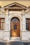 Art wooden doors, sculptural facade