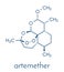 Artemether malaria drug molecule. Active against schizonts of Plasmodium falciparum and vivax. Methyl ether derivative of.