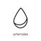 Arterioles icon. Trendy modern flat linear vector Arterioles icon on white background from thin line sauna collection