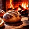 Artesenal resh baked bread from traditional old fashioned wood fired oven