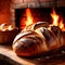 Artesenal resh baked bread from traditional old fashioned wood fired oven