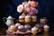 artful arrangement of cupcakes and cookies