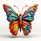 Artful Butterfly 3d Model: Vibrant Caricature With Detailed Background