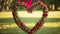 An Artful Depiction Of An Expressive Heart Shaped Wreath With Ornaments AI Generative