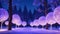 An Artful Depiction Of A Wonderfully Atmospheric Winter Scene With Trees And Lights AI Generative