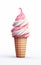 Artful Dessert: Isolated White 3D Ice Cream Cone Design