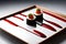 Artful Dining: Detailed Close-up of a Minimalistic Sushi Platter in Gourmet Food Photography with Generative AI