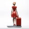 Artgerm Style Figurine: Candid Betty With Suitcase