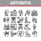 Arthritis Disease Collection Icons Set Vector