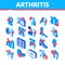 Arthritis Disease Isometric Icons Set Vector