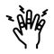 Arthritis of finger joints icon vector outline illustration